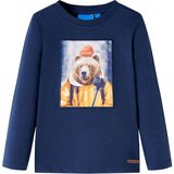  Dječja majica dugih rukava modra prošarana 140 | shoptok.hr
