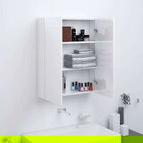 vidaXL kupaonski ormarić s ogledalom 60x15x75 cm MDF sjajni bijeli Cijene