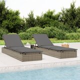 Maison Chic Ležalnik - Sončna ležalnik 1 kos z blazino siv 201x55x62 cm poli ratan, (22042667) | Shoptok.si