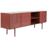 White Label Rdeča kovinska TV omarica 160x58x36 cm Davis – | Shoptok.si