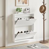  Ormar za cipele na zidu HOORN 71 x 17 x 86 cm Konstruirano drvo - Bijela visokog sjaja | shoptok.hr