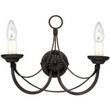 Elstead Lighting Elstead Carisbrooke Notranja stenska svetilka z 2 lučema, črna - stekleni senčnik ni priložen, E14, (22099294) | Shoptok.si