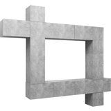 vidaXL Komplet TV omaric 9-delni betonsko siva iverna plošča | Shoptok.si