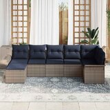  Sjedeća garnitura za vrt 7 kom. Svijetlo siva poliratan 297,5 x 132,5 x 69 cm | shoptok.hr
