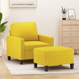 vidaXL fotelj s stolčkom za noge svetlo rumen 60 cm blago | Shoptok.si