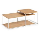 Kave Home Stolići za kavu u setu 2 kom s pločom stola u dekoru hrasta u svijetloj prirodnoj boji 50x100 cm Yoana – | shoptok.hr