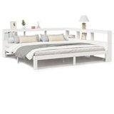  Krevet s regalom z knjige bez madraca bijeli 200x200cm borovina | shoptok.hr