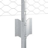  Ograjni stebri 11 kosov U-kanal 80 cm Pocinkano jeklo, Šesterokotna ograja 0,8 x 25 m Pocinkano jeklo | Shoptok.si