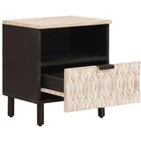  Nočna omarica s predalom Bela 40 x 33 x 46 cm Masiven les manga, (5000107152) | Shoptok.si