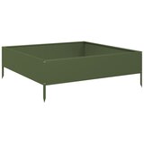  Povišena vrtna gredica maslinastozeleni 100x100x33,5 cm čelik | Eponuda.com