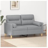 vidaXL Dvosjed s ukrasnim jastucima svjetlosivi 120 cm od tkanine Cijene