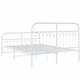  Metalni okvir kreveta uzglavlje i podnožje bijeli 140x200 cm | shoptok.hr