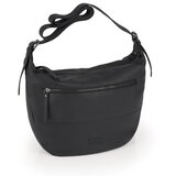 Torba na rame ženska kožna 38x28x8 cm Dharma Gabol crna