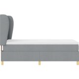 Box Spring Krevet s Madracem Svjetlosiva 90x190 cm Tkanina | shoptok.hr