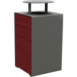 PROCITY koš za odpadke s pokrovom kube, prostornina 120 l, sive barve/mahagoni Cene