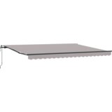 vidaXL automatska uvlačiva tenda svijetlosiva 450x350 cm, zamjenska tenda za okvir 4.5x3.5 m svijetlosiva | shoptok.hr