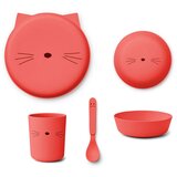 Liewood jedilni set iz bio plastike brody cat apple red | Shoptok.si