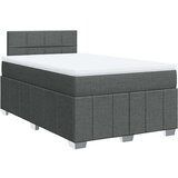 vidaXL Box spring postelja z vzmetnico temno siva 120x190 cm blago | Shoptok.si