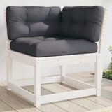 vidaXL Kutna vrtna sofa s jastucima bijela 73 x 73 x 78 cm od borovine Cijene