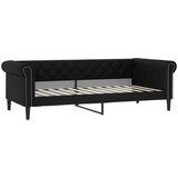  Dnevni krevet na razvlačenje crni 90 x 200 cm od umjetne kože | shoptok.hr