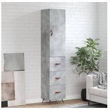 vidaXL Visoka omara betonsko siva 34,5x34x180 cm inzenirski | Shoptok.si