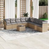  10-dijelni set vrtnih sofa s jastucima bež od poliratana | shoptok.hr