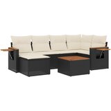 Maison Chic Seti vrtnega pohištva - Vrtna garnitura - Vrtni pohištvo set 7-delna z blazinami črn poli ratan, (21802212) | Shoptok.si