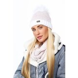 Fasardi Set of winter hat with a herringbone neckline in white | Shoptok.si