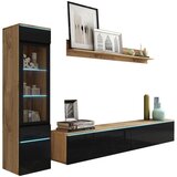 P & B Dnevni Regal Vera, Barva Hrasta, Črna, 3-Delno, Led Cene