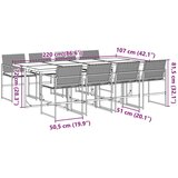 vidaXL 9-dijelni vrtni blagovaonski set s jastucima crni od poliratana | shoptok.hr