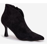 Boto Low Women's Heeled Boots Eco Suede Black Jolivra | Shoptok.si