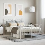 vidaXL Metalni okvir kreveta uzglavlje i podnožje bijeli 120x190 cm Cijene