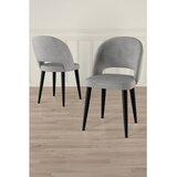 Hanah home set trpezarijskih stolica Pane 8 kom, siva tkanina Babyface, crne metalne noge | Eponuda.com
