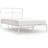 The Living Store Kovinski posteljni okvir z vzglavjem bel 120x190 cm - Posteljni Okvir, (21503744) | Shoptok.si