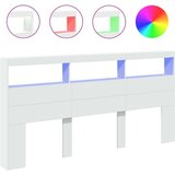 vidaXL Ormarić za uzglavlje s LED svjetlima bijeli 200 x 17 x 102 cm | shoptok.hr
