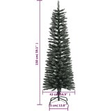  Umjetno usko božićno drvce sa stalkom zeleno 150 cm PVC | shoptok.hr