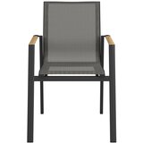 Ambia Garden STOL tikovina aluminij antracit, naravne barve, črna | Shoptok.si