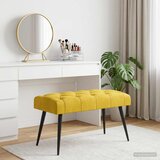  Klupa s gumbastim tkanjem Žuta 80 x 40 x 46 cm Baršun | shoptok.hr