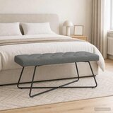  Klupa s gumbastim tkanjem Tamnosiva 110 x 40 x 46 cm Tkanina | Eponuda.ba