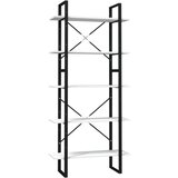 Furnova 5-nadstropna knjižna omara bela 80x30x175 cm borovina, (21933287) | Shoptok.si