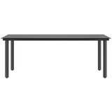 Vrtna garnitura - 8-dijelni vrtni blagovaonski set s jastucima poliratan i staklo Smeđa 200 x 100 x 74 cm 8 | shoptok.hr