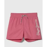 PepeJeans Otroške kopalne kratke hlače LOGO SWIMSHORT roza barva