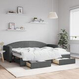 vidaXL Dnevni krevet na razvlačenje i ladice tamnosivi 80x200 cm | shoptok.hr
