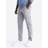 Ombre Men's STRAIGHT LEG cargo pants with triangle pocket pin - gray Cijene