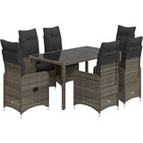 vidaXL vrtna bistro garnitura 5-delna z blazinami siv poli ratan, (21324119) | Shoptok.si