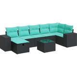  Vrtna garnitura - 8-dijelni set vrtnih sofa od poliratana s jastucima crni - Crna sa spremištem 8 | shoptok.hr