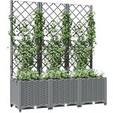  Vrtna sadilica s rešetkom svjetlosiva 120 x 40 x 136 cm PP | shoptok.hr