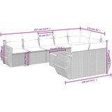  9-dijelni set vrtnih sofa s jastucima crni od poliratana | shoptok.hr