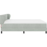 vidaXL Postelja s škatlasto vzmetjo z vzmetnico svetlo siva 200x200 cm žamet | Shoptok.si