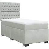 Box spring krevet s madracem svjetlosivi 90x190 cm baršunasti | shoptok.hr